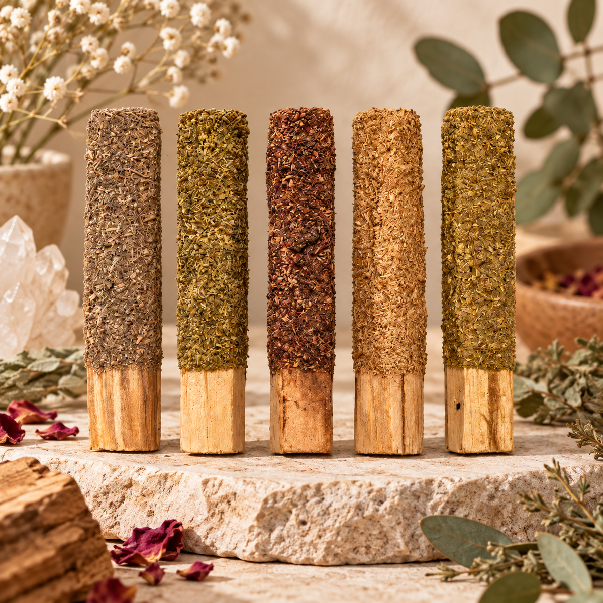 Palo Santo Dipped with Botanicals - Stick