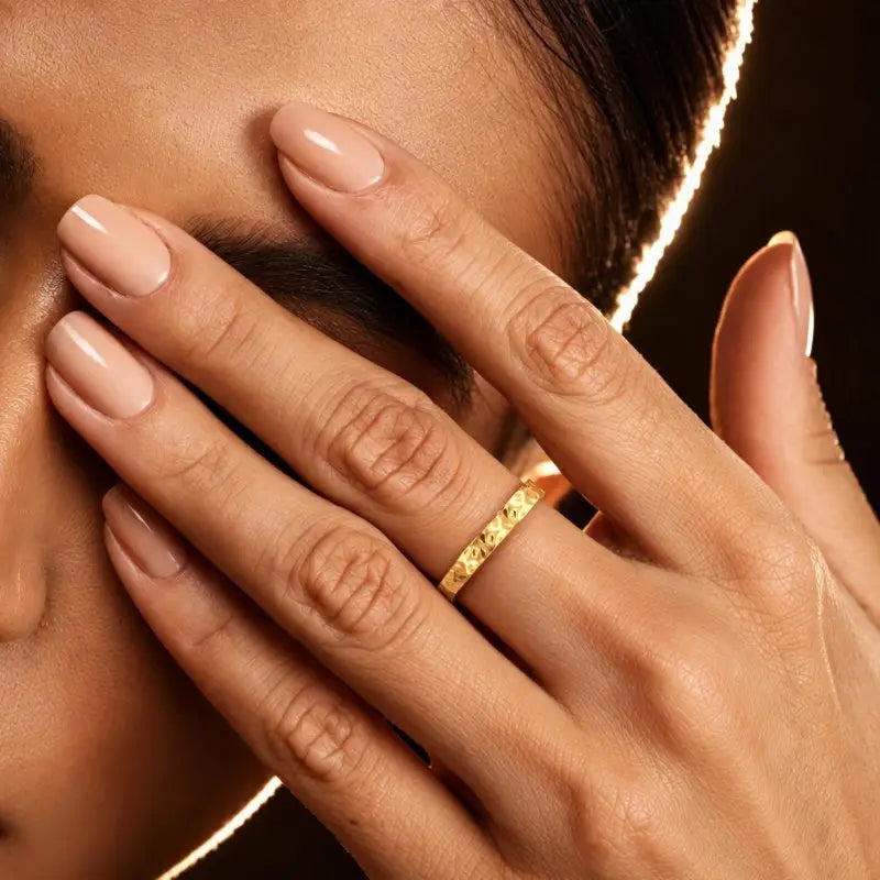 Hammered Gold Band Ring