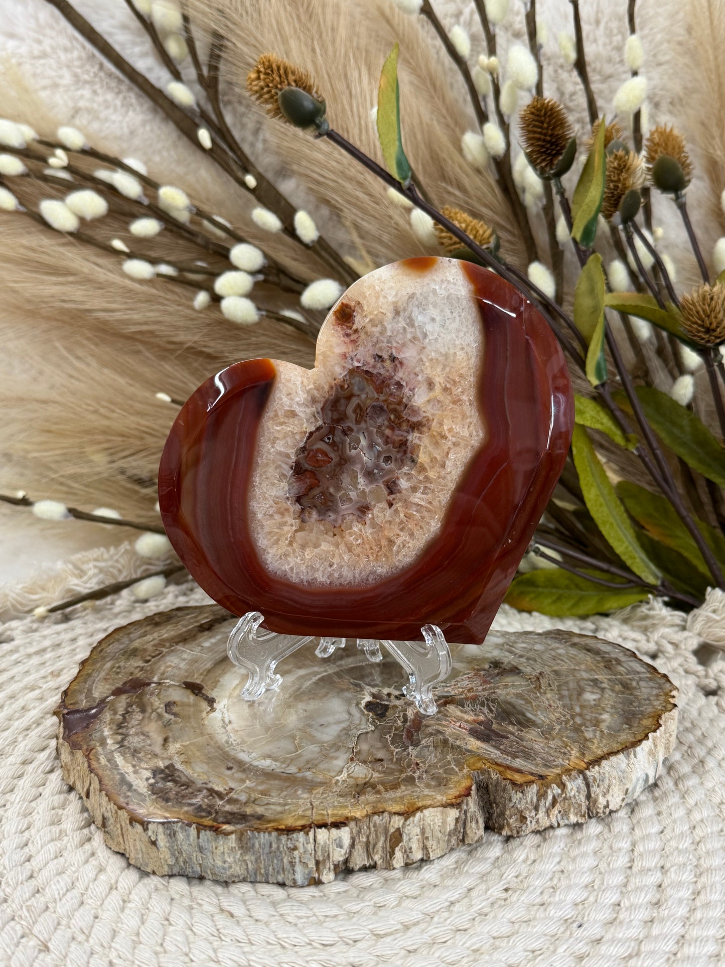 Carnelian Druzy Hearts