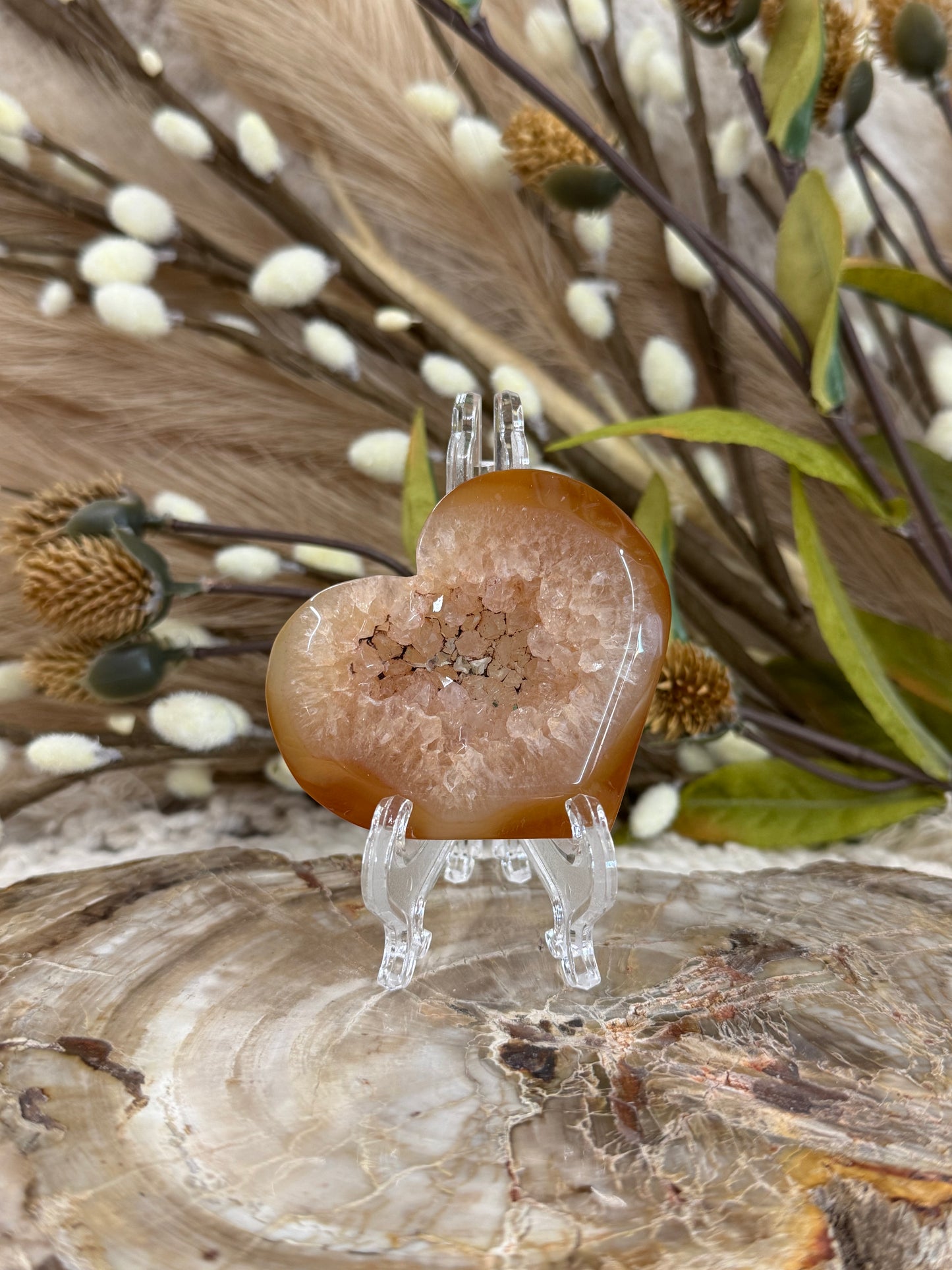Carnelian Druzy Hearts