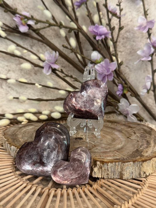 Lepidolite Mica Hearts