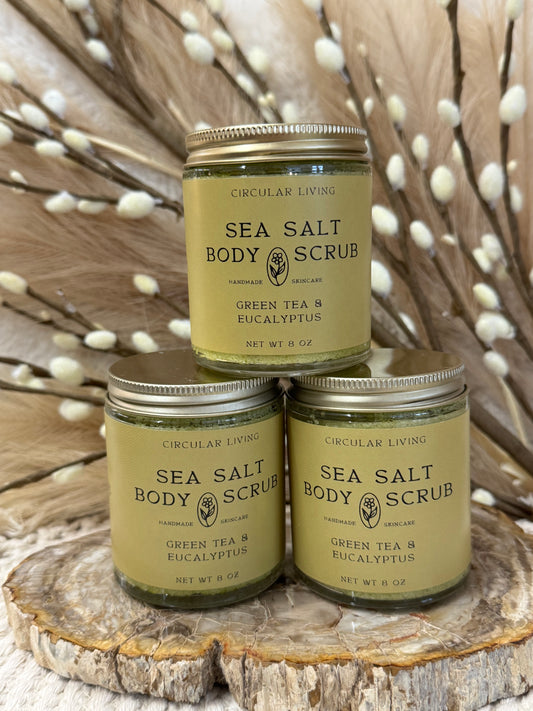 Sea Salt Body Scrub by Circular Living - Green Tea and Eucalyptus