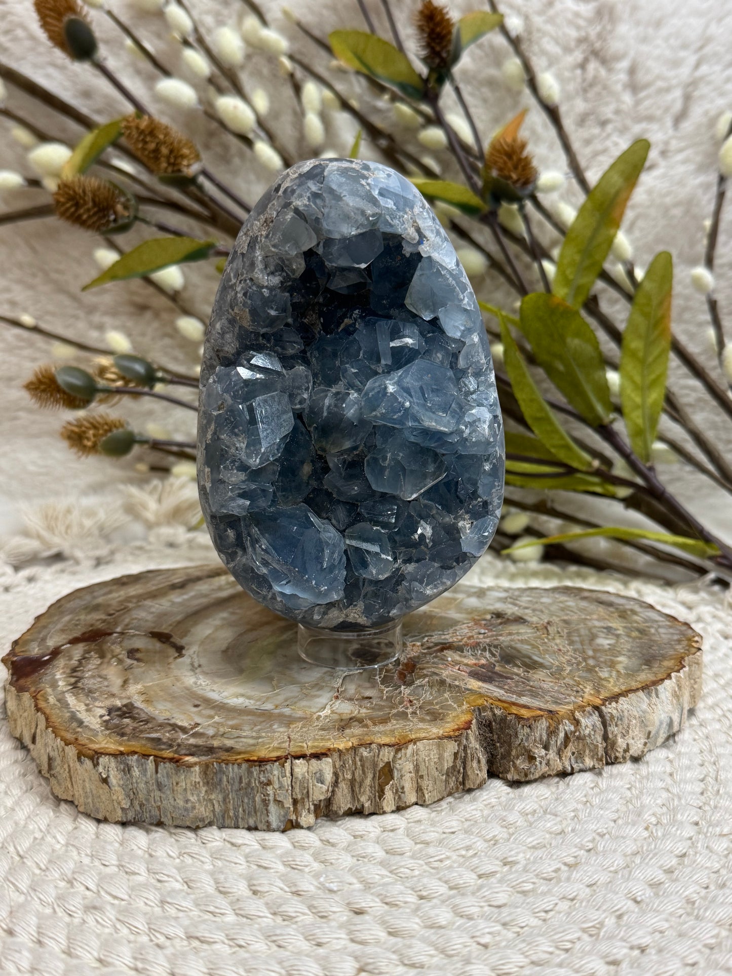Celestite Druzy Egg