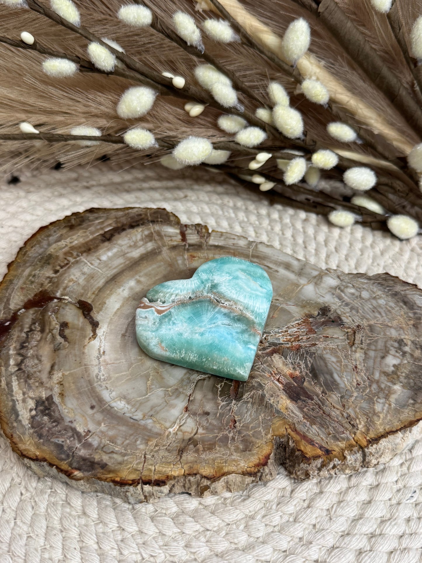 Caribbean Calcite Druzy Heart