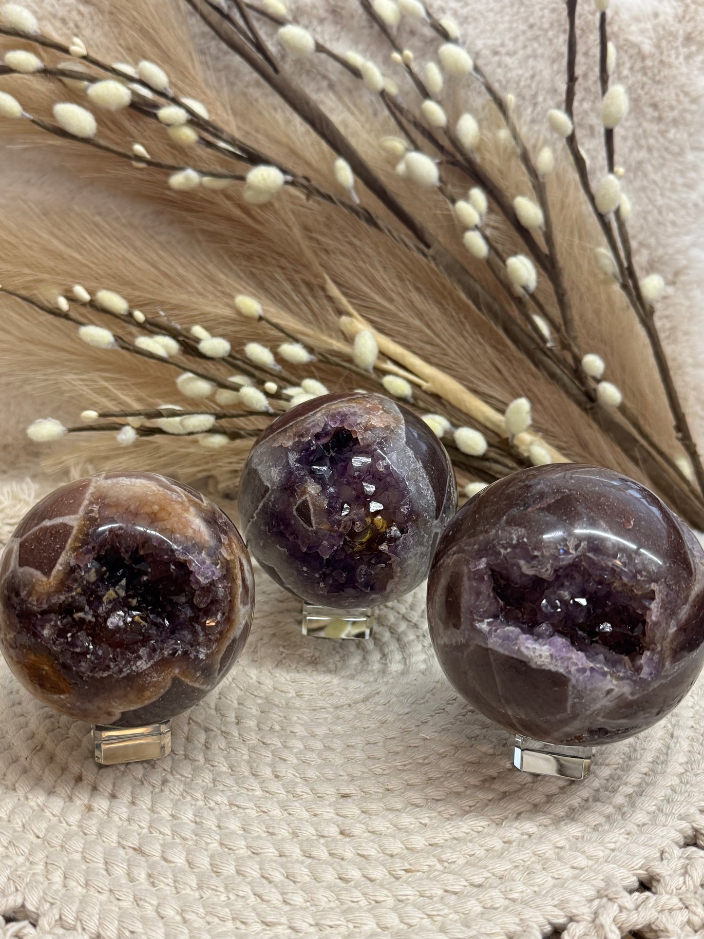 Amethyst Druzy Spheres