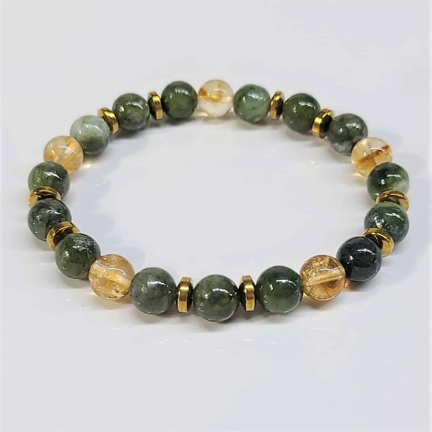 Jade-Citrine Bracelet 8mm
