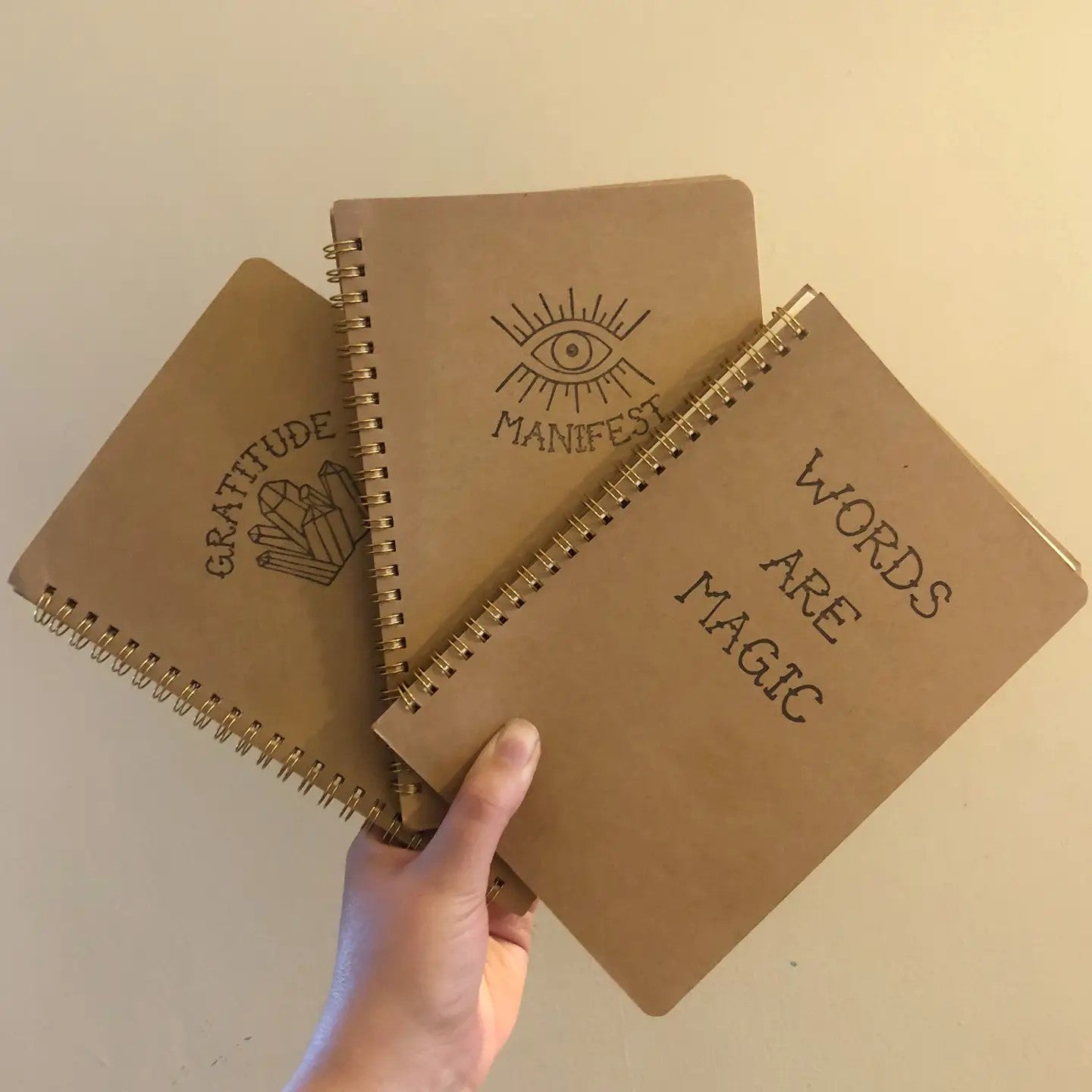 Hand Stamped Spiral Journal