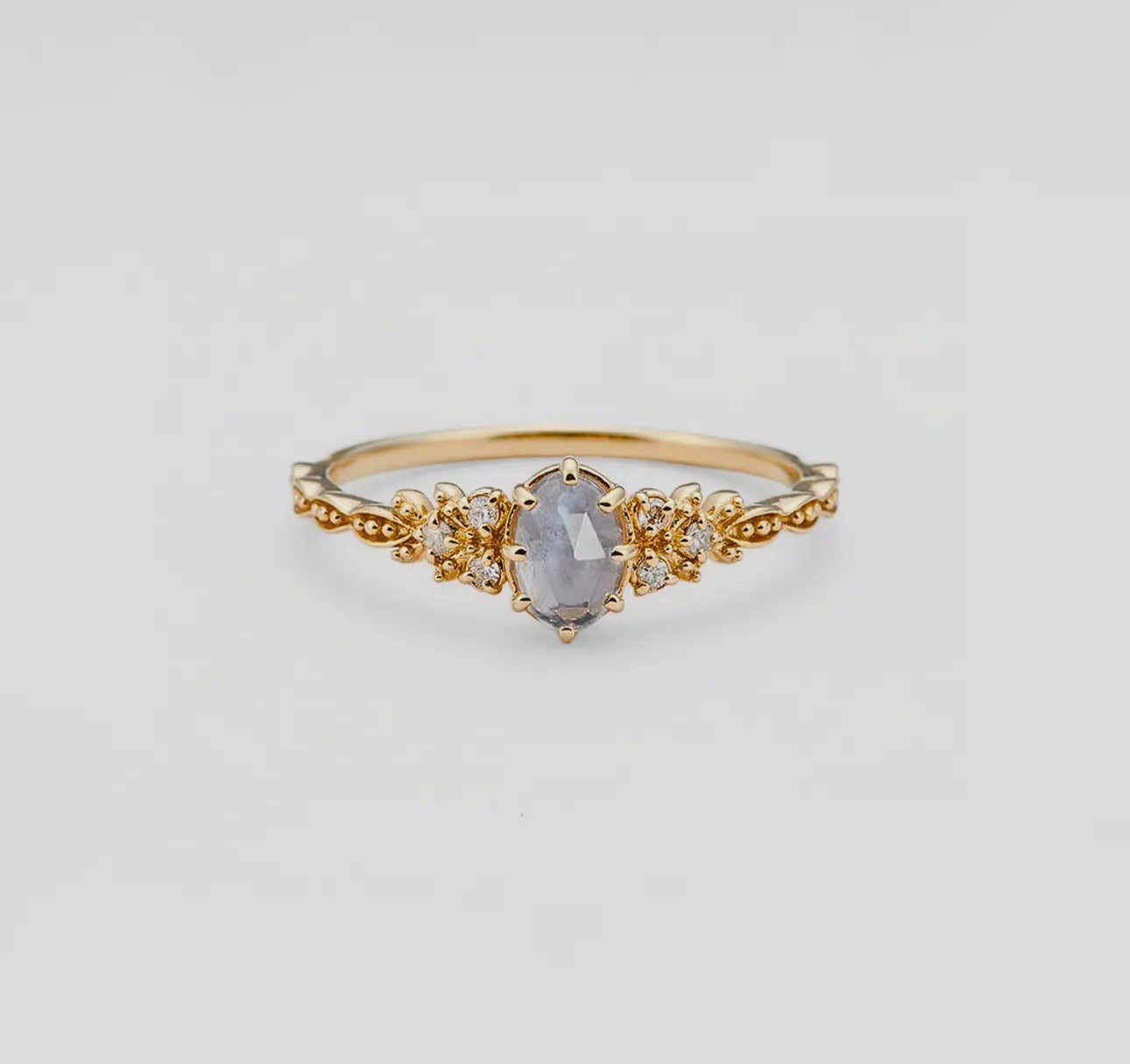 Labradorite Olive Tree Leaf Ring