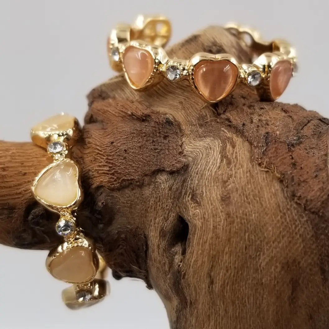 Opal Heart Adjustable Ring