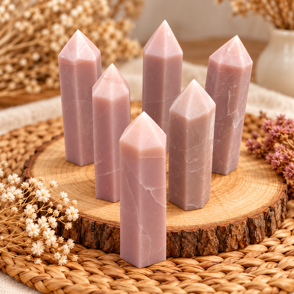 Natural Pink Opal Tower