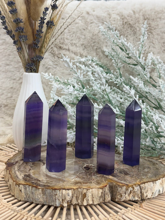 Natural Purple Fluorite Towers