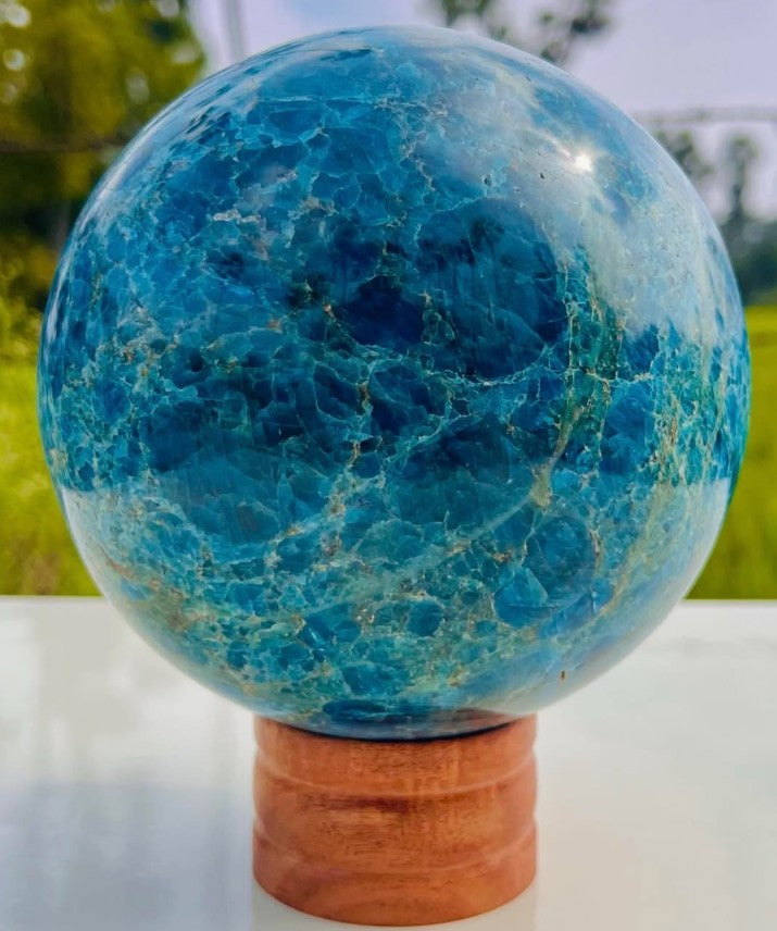 Blue Apatite Sphere