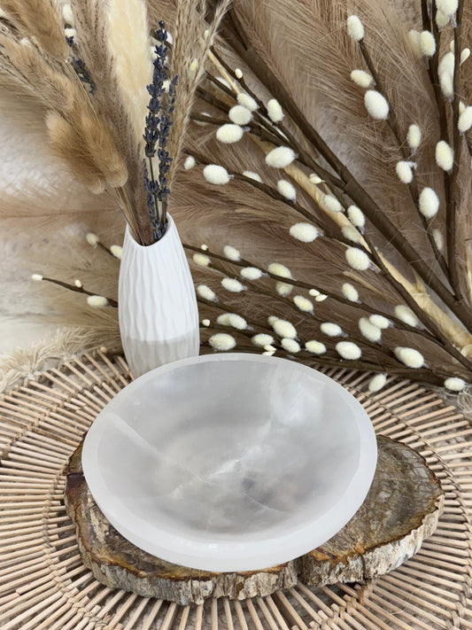 Natural Selenite (Satin Spar) Bowls