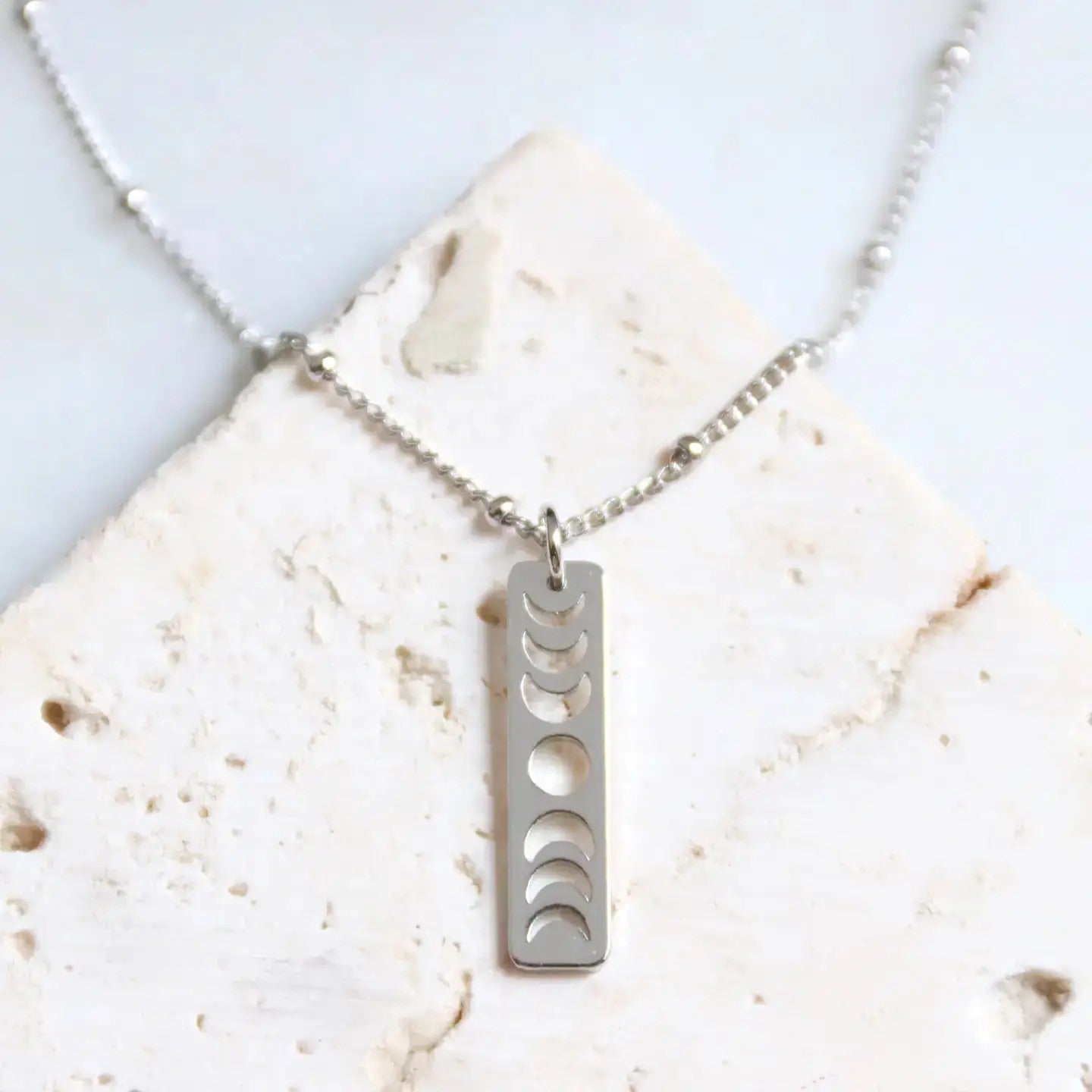 Silver Moon Phase Necklace