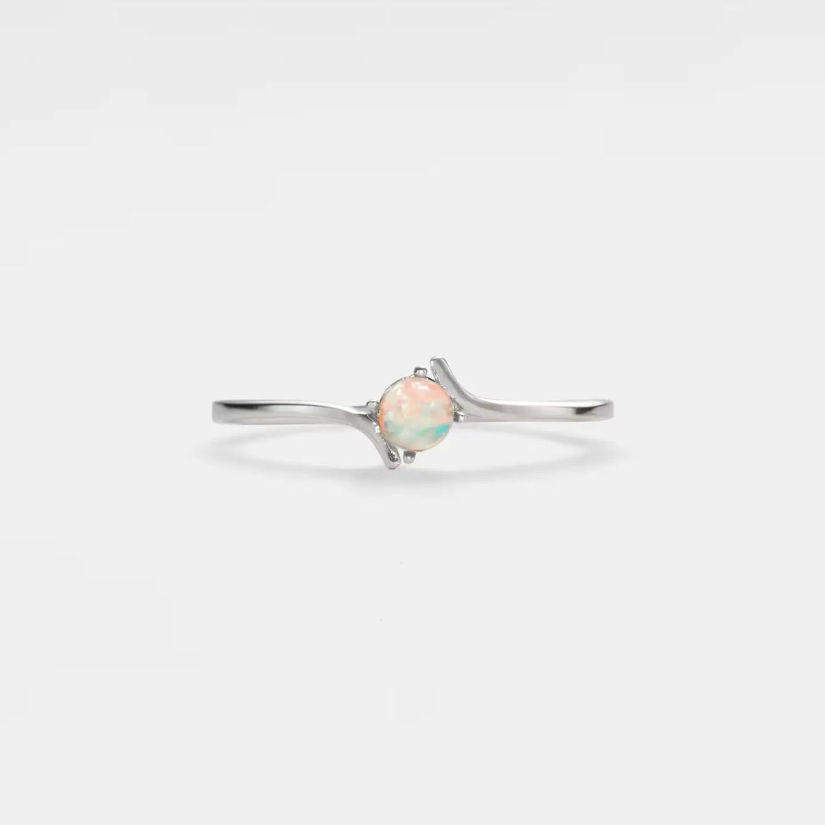Opal Swirl Solitaire Ring