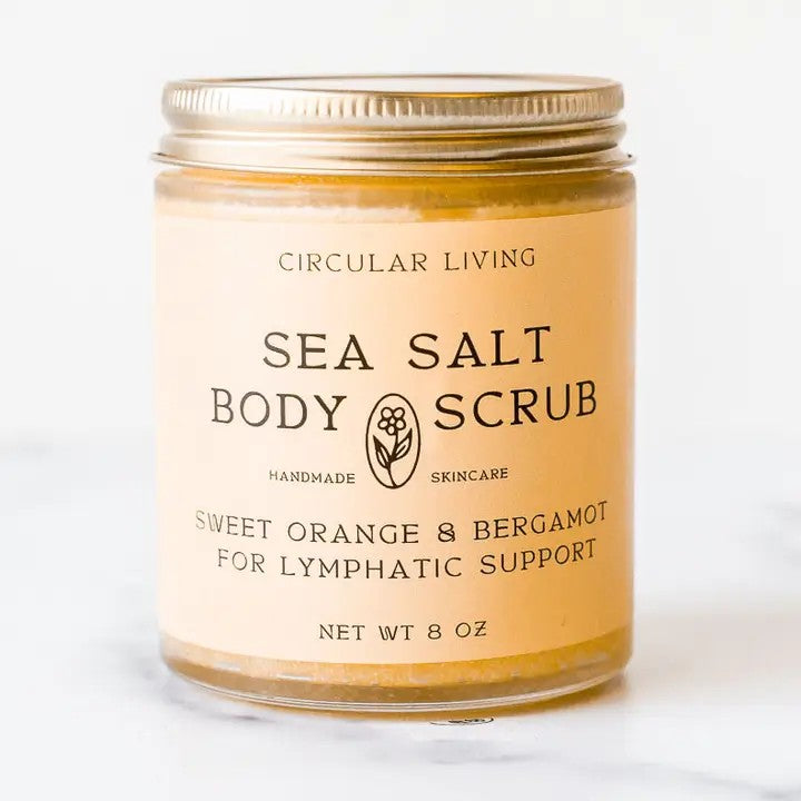 Sea Salt Body Scrub - Sweet Orange & Bergamot For Lymphatic Support