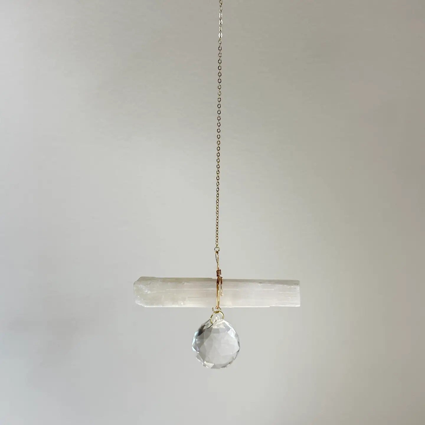 Selenite Bar with Crystal Suncatcher