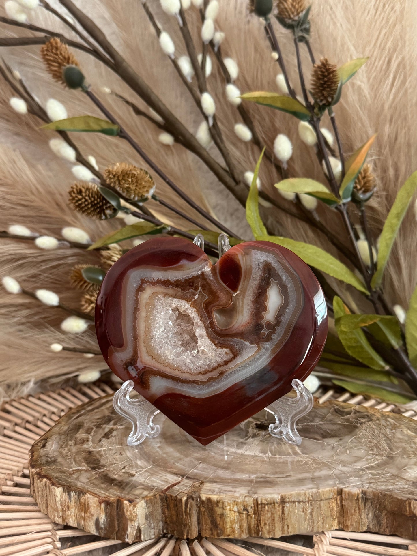 Carnelian Druzy Hearts