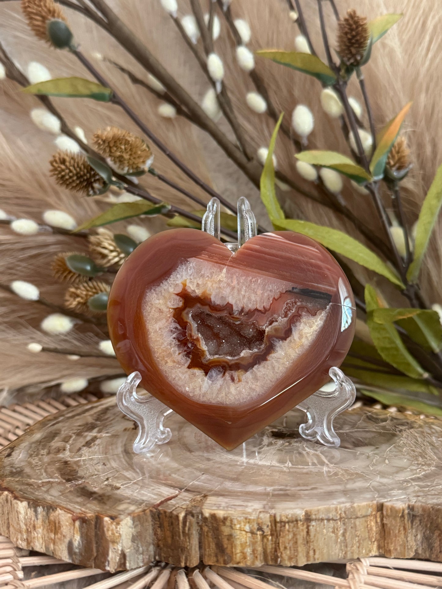 Carnelian Druzy Hearts