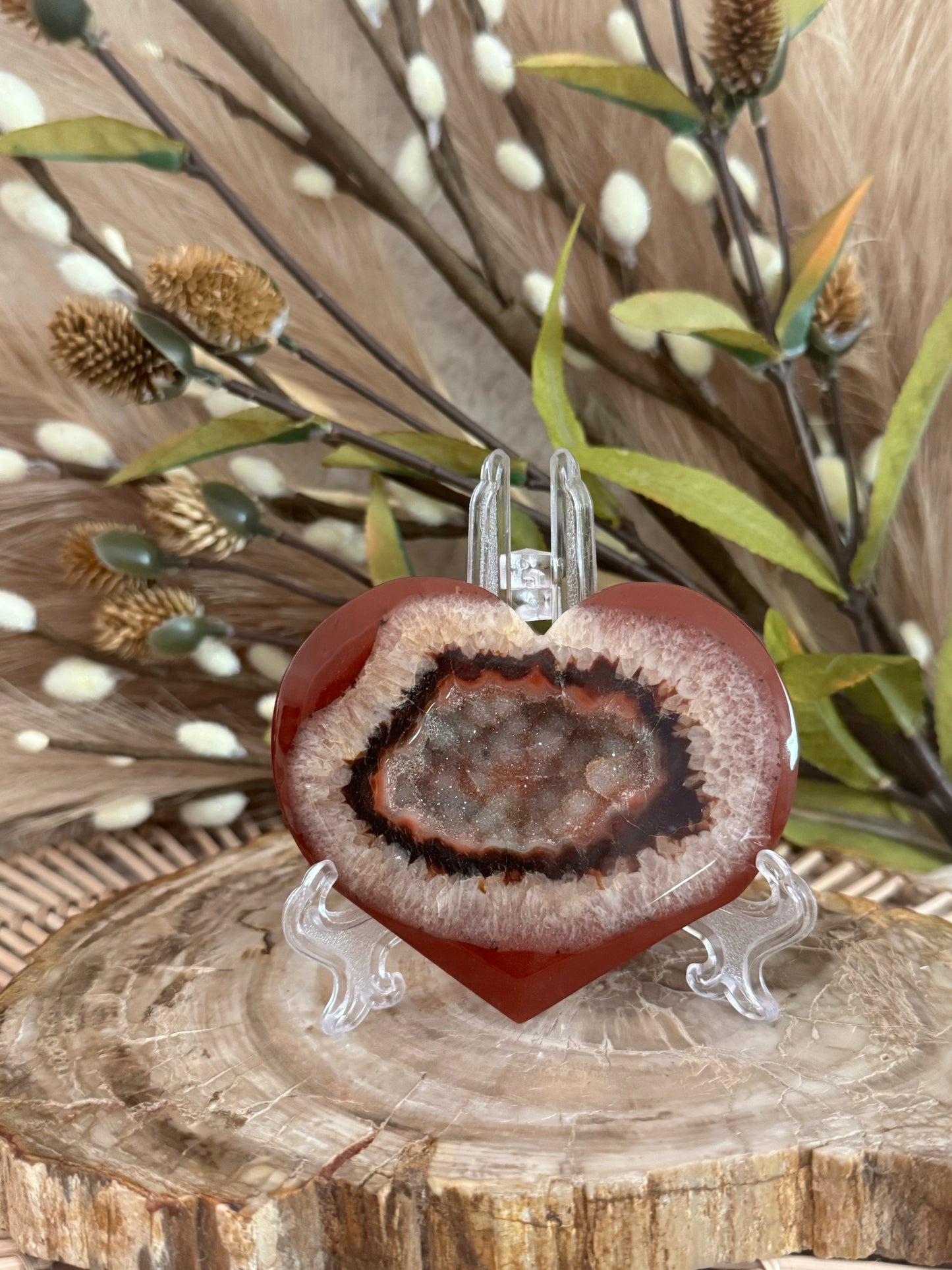 Carnelian Druzy Hearts