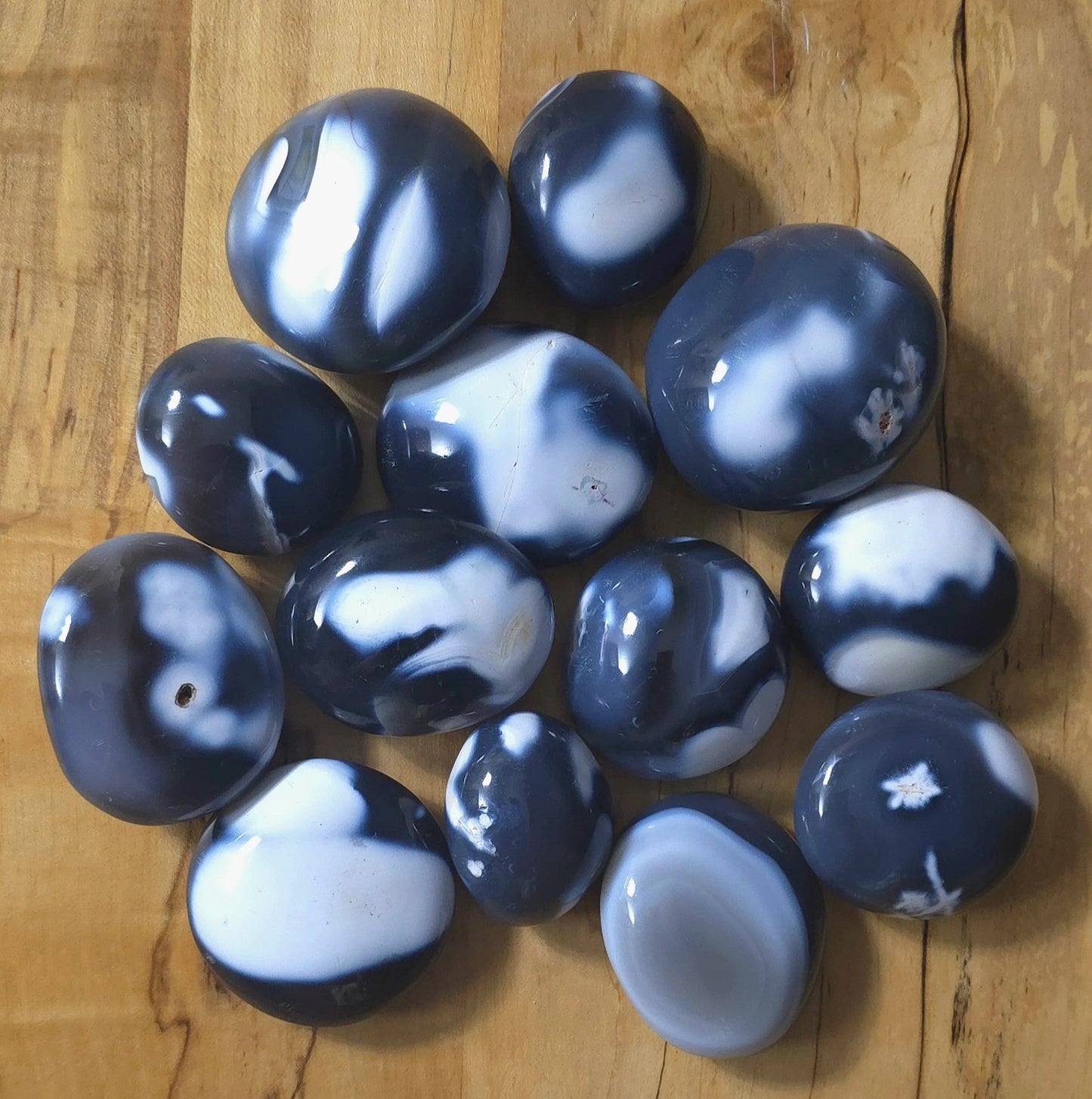 Orca Agate Palm Stones