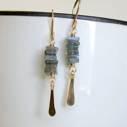 Labradorite Stack 14k Gold - Earrings