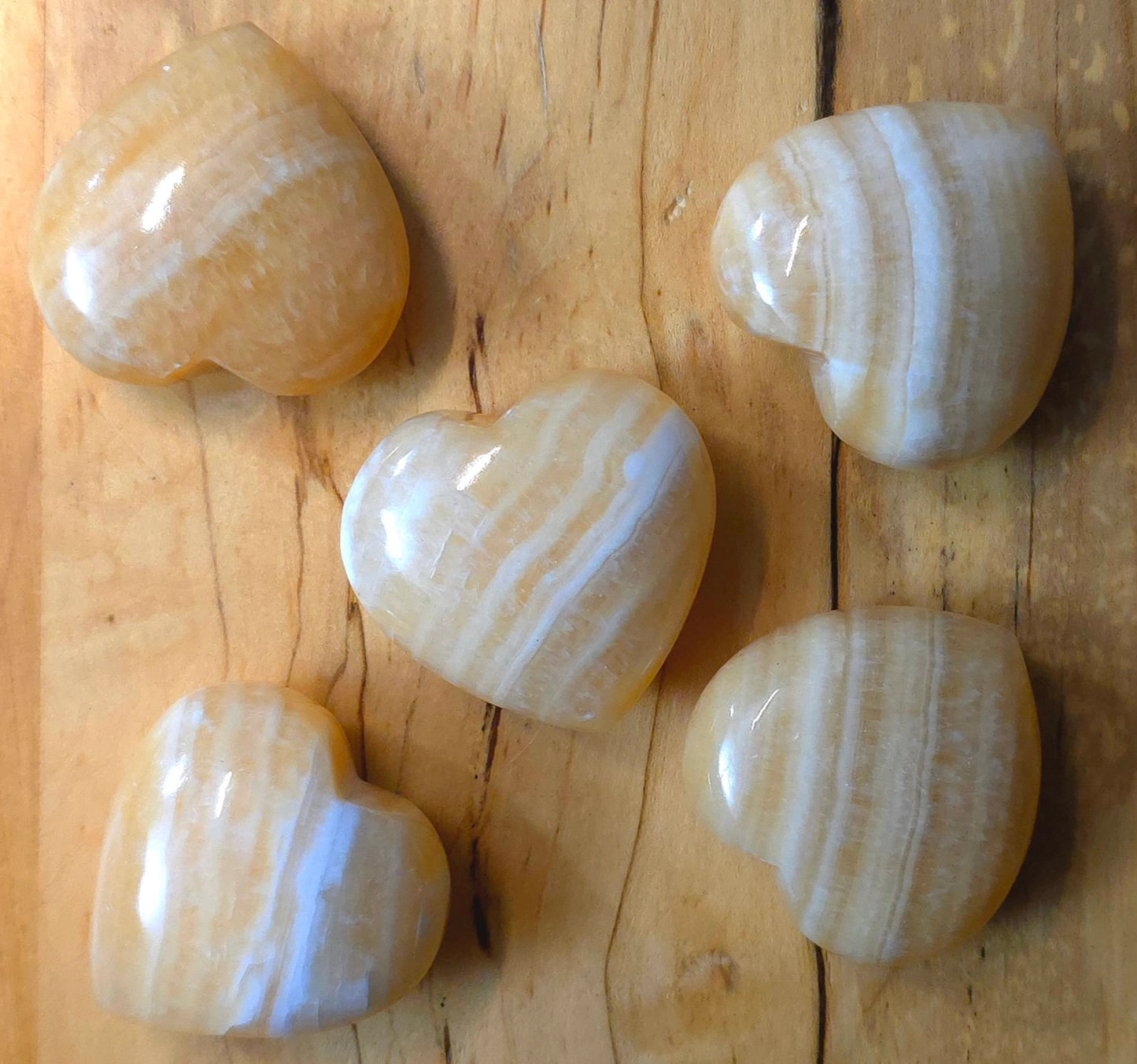 Orange Calcite Hearts