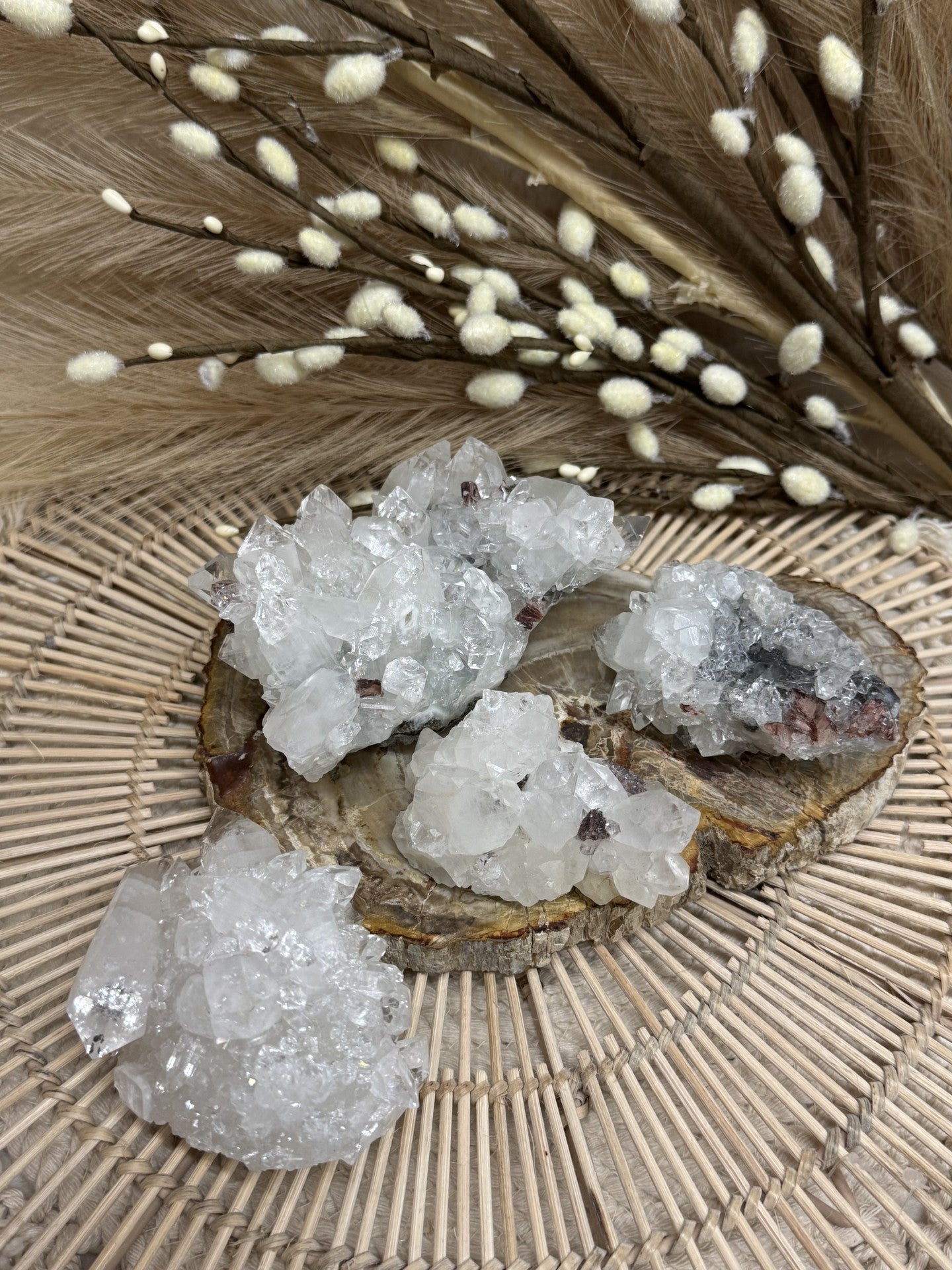 Indian Apophyllite with Red Heulandite Cluster