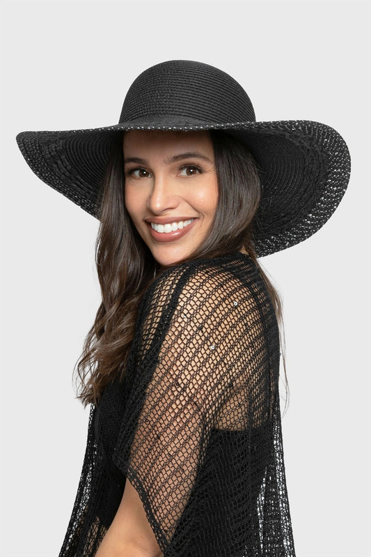 Black Floppy Straw Hat