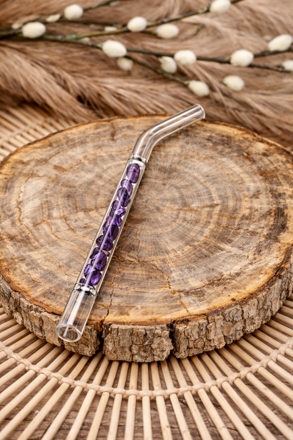 Crystal Infused Glass Straw