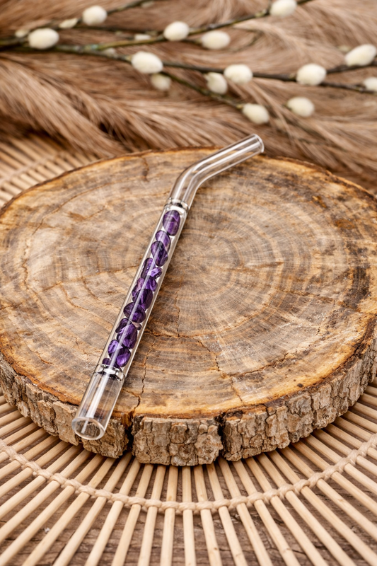 Crystal Infused Glass Straw