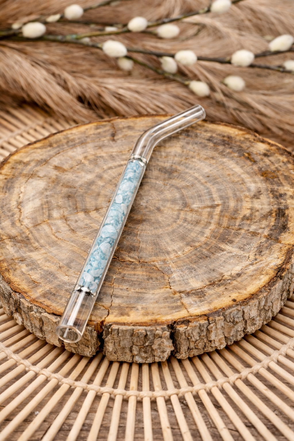 Crystal Infused Glass Straw