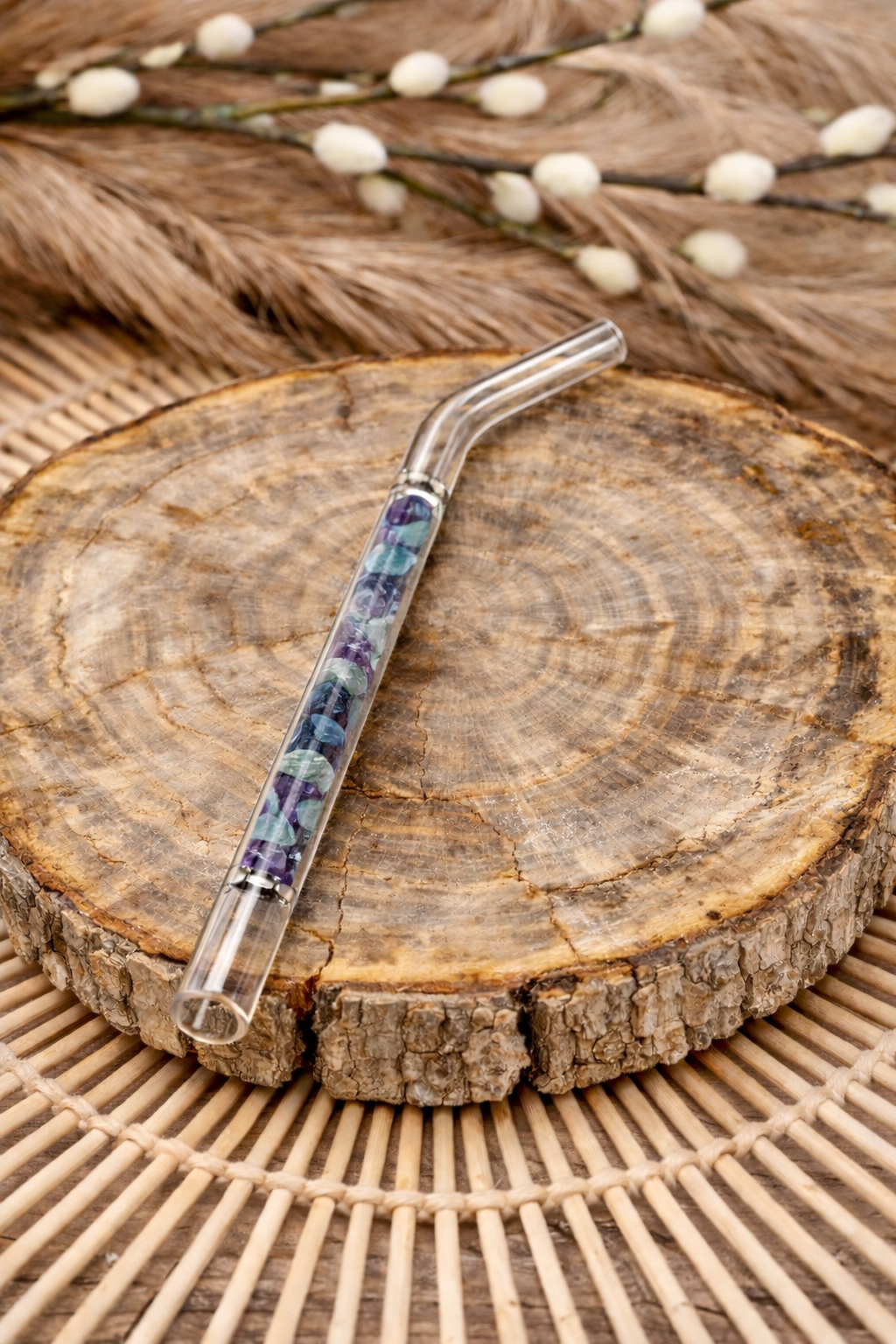 Crystal Infused Glass Straw