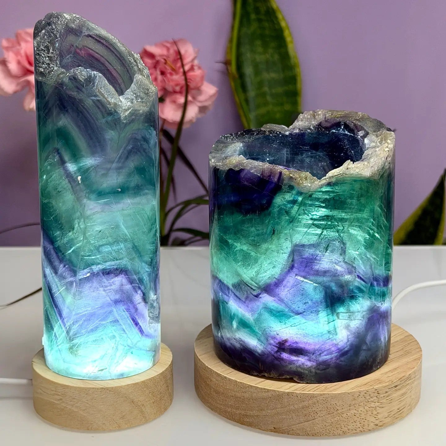 Rainbow Fluorite Lamps