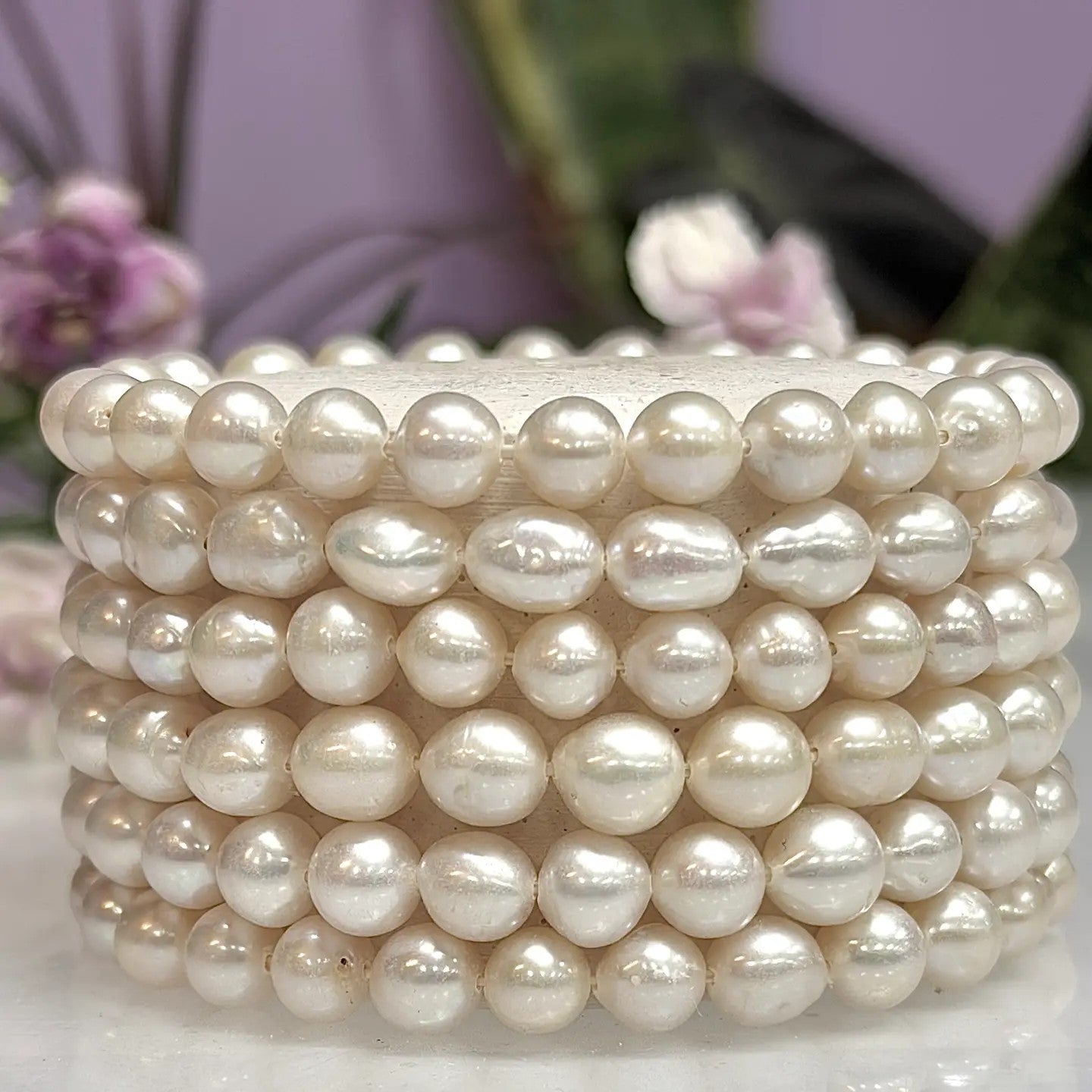 Natural Freshwater Pearl Stretch Bracelet – 7mm