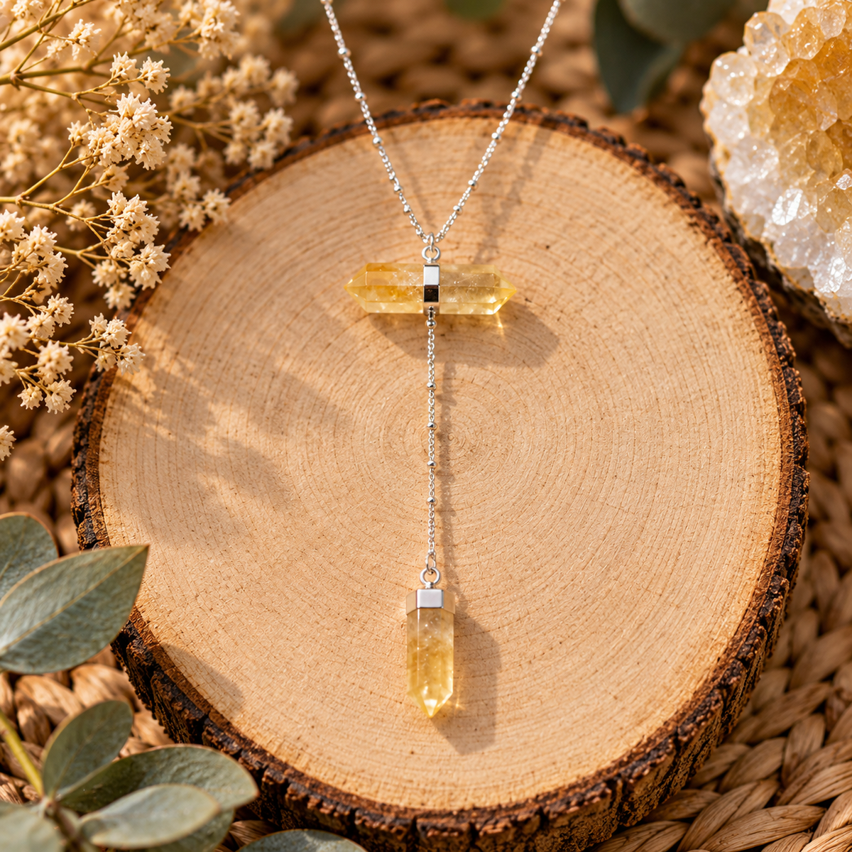 Double Citrine Necklace