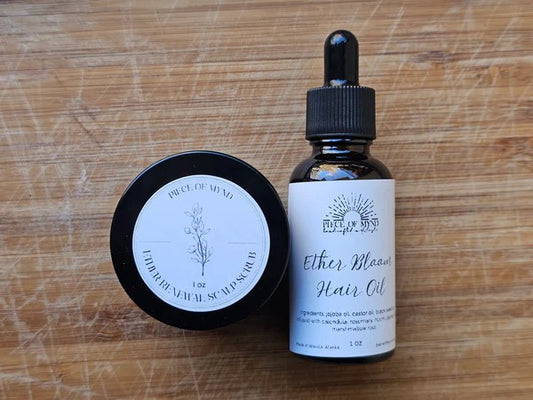 Ether Bloom Hair Oil and Scalp Scrub Bundle