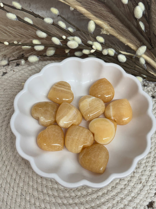Orange Calcite Hearts
