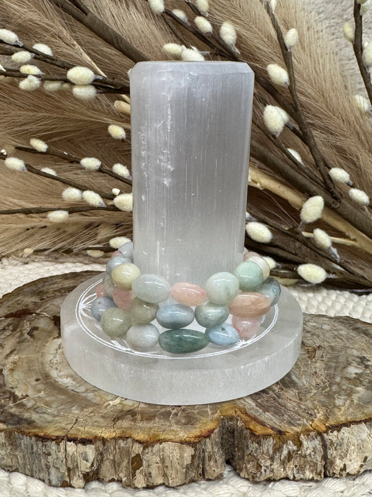 Natural Morganite Stretch Bracelet - 10mm