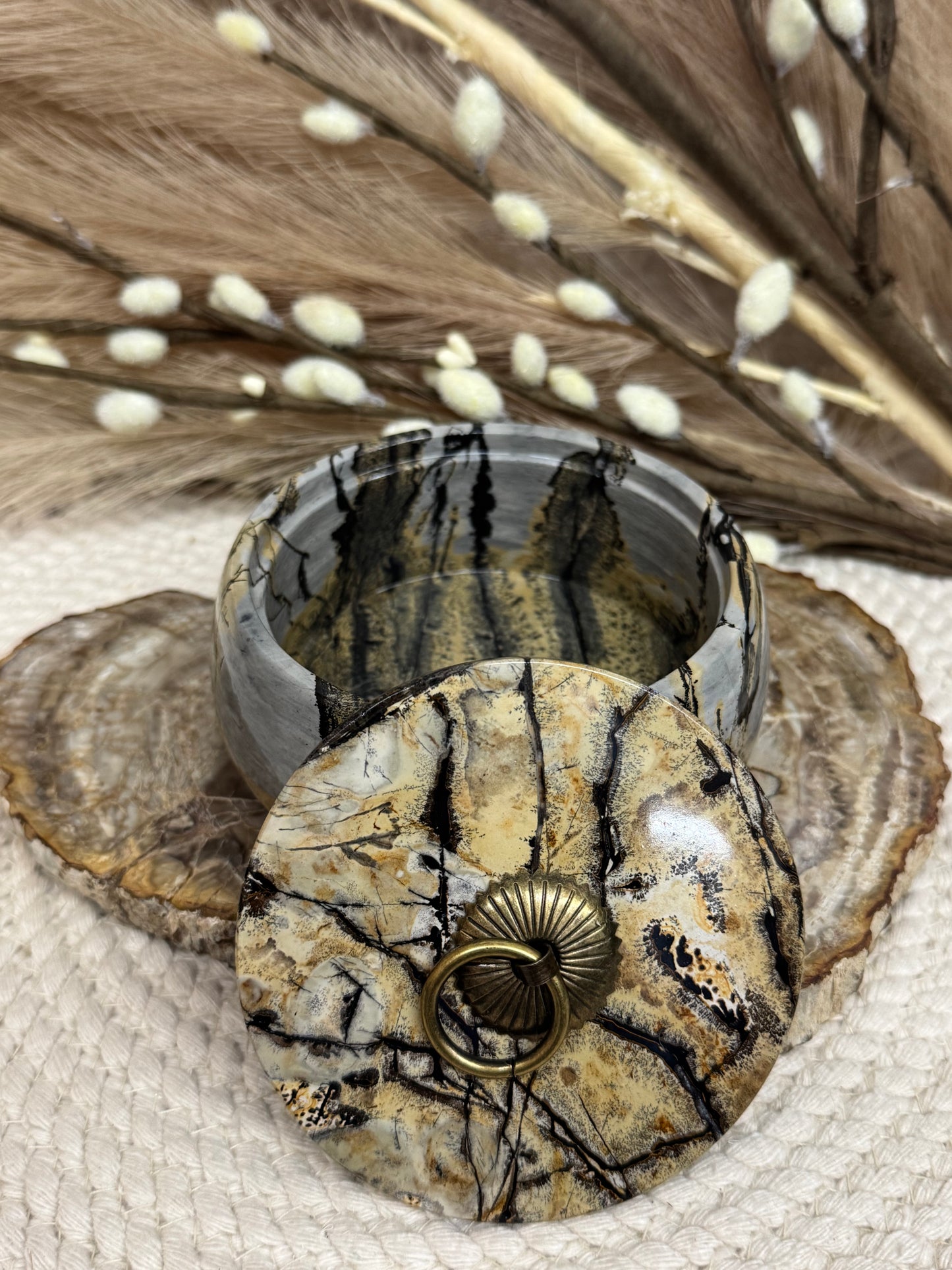 Picture Jasper Bowl with Lid