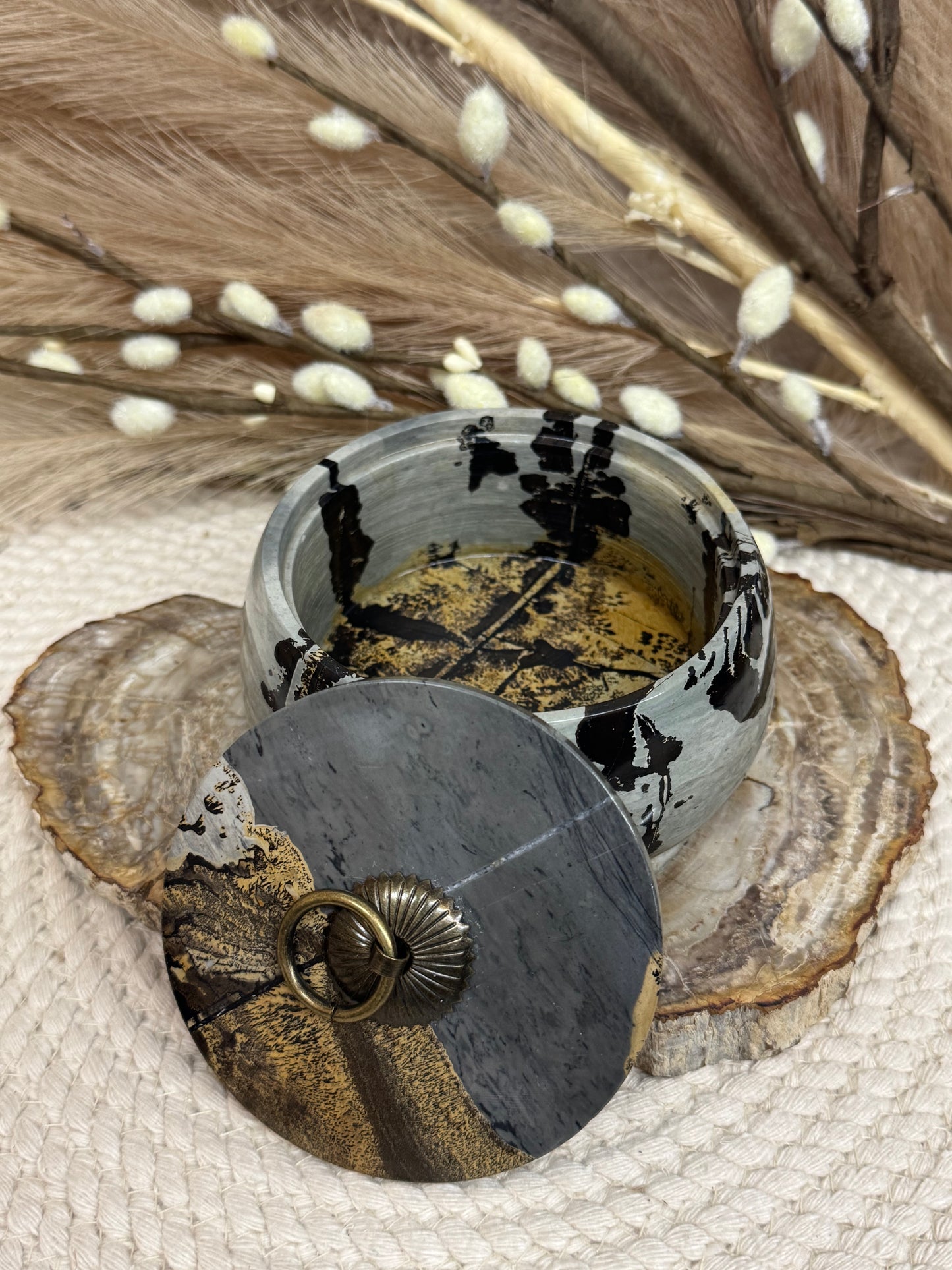 Picture Jasper Bowl with Lid