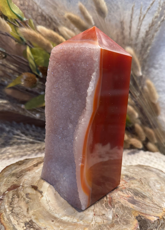 Carnelian Druzy Tower