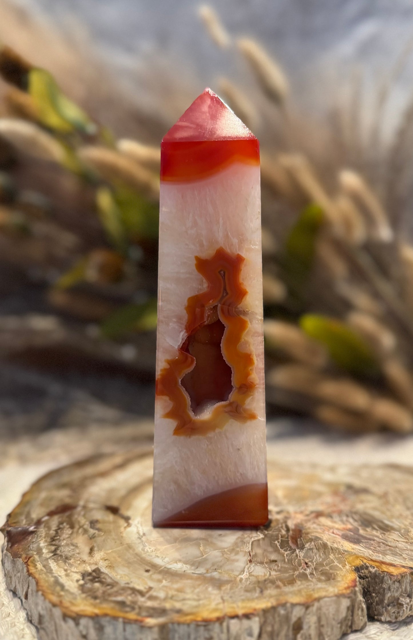 Carnelian Druzy Tower