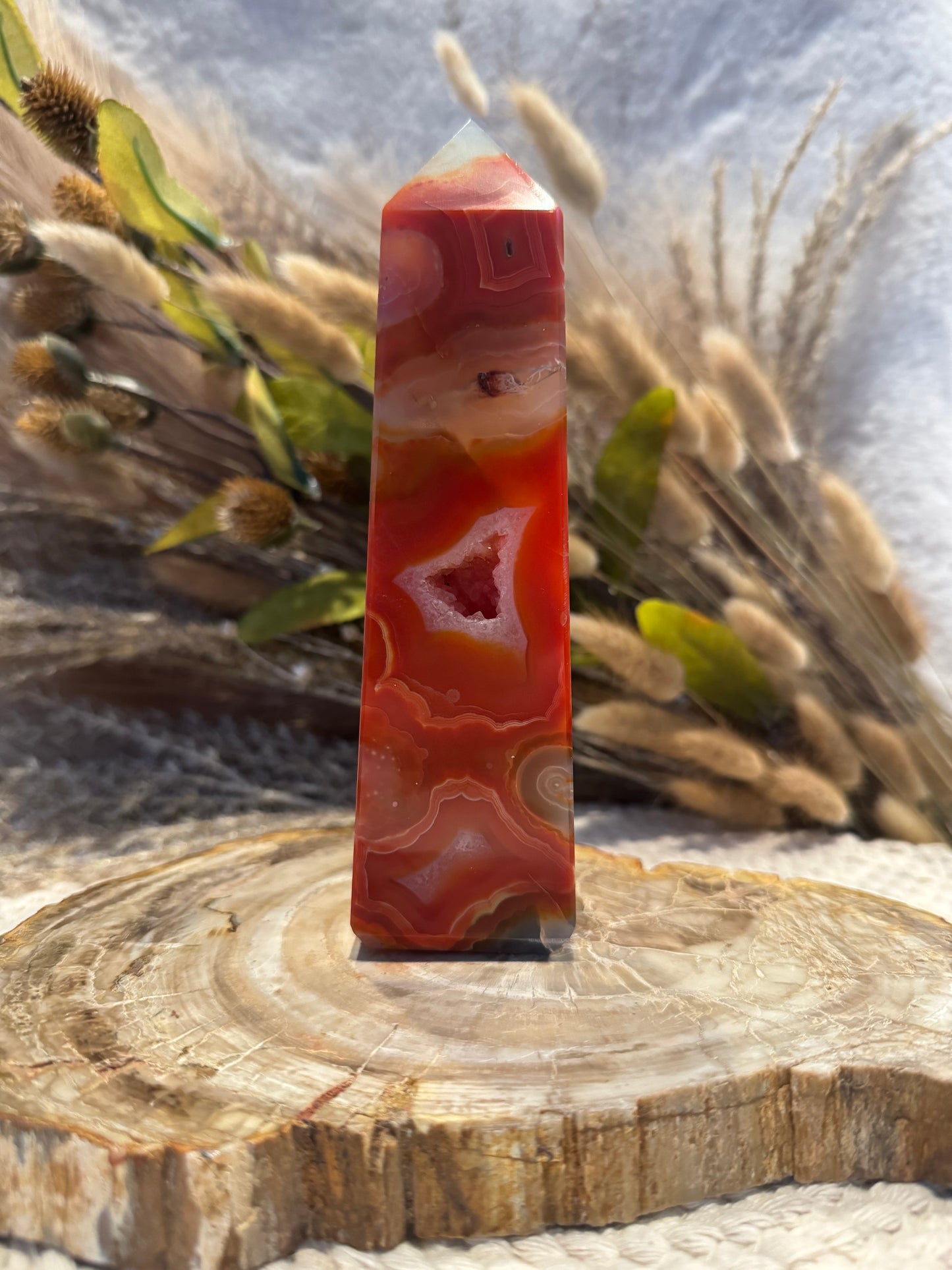 Carnelian Druzy Tower