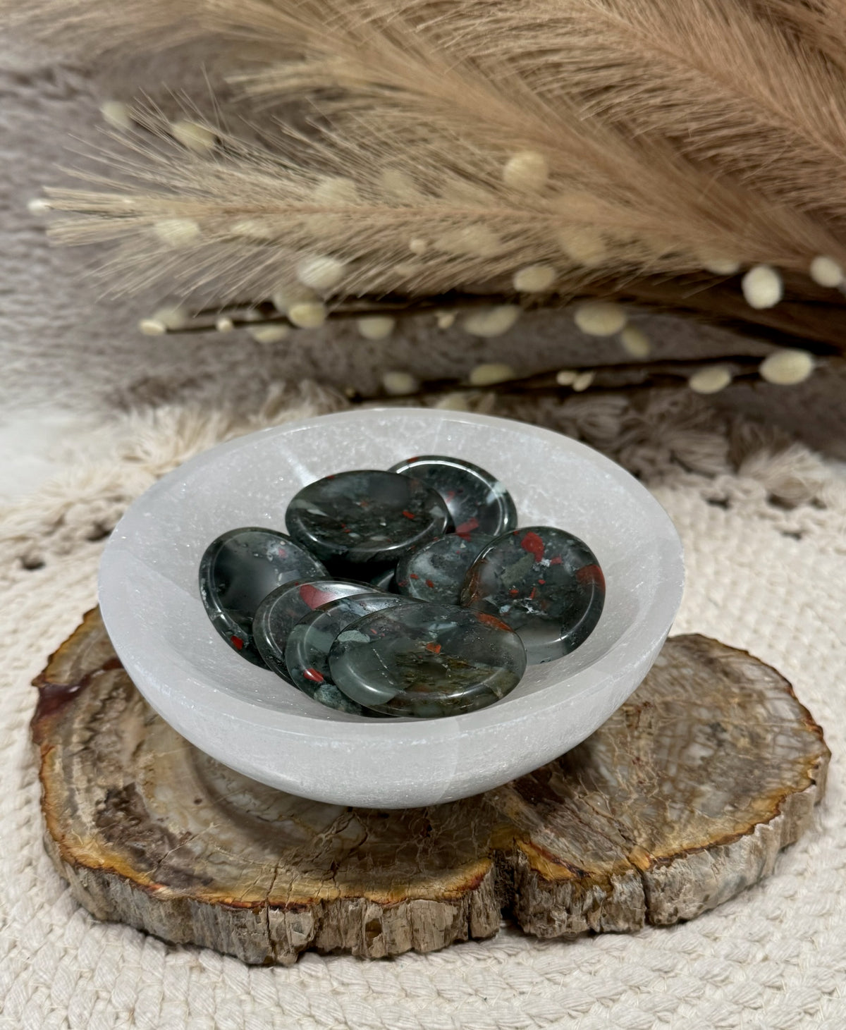 African Bloodstone Worry Stone