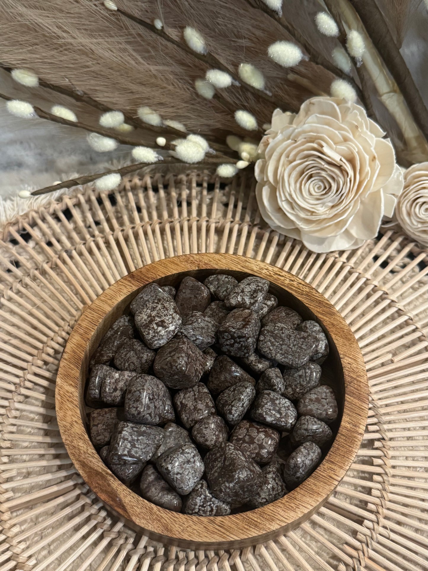 Chocolate Snowflake Obsidian