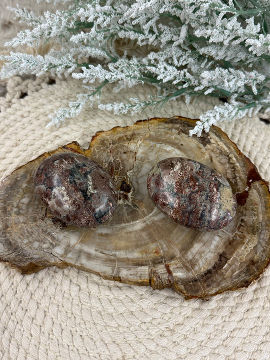 Sakura Jasper Palm Stones (sometimes called “Cherry Blossom Jasper”)
