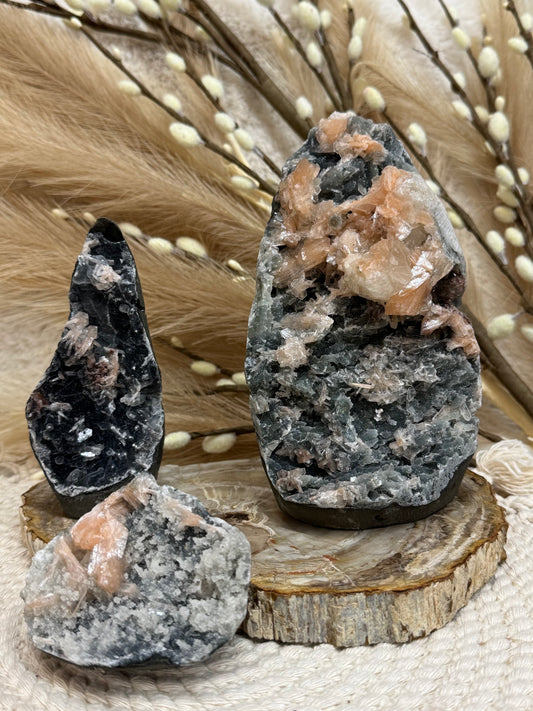 Apophyllite, Stilbite & Blue Chalcedony