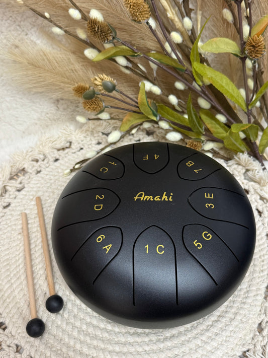 Amahi 8" Steel Tongue Drum - Black