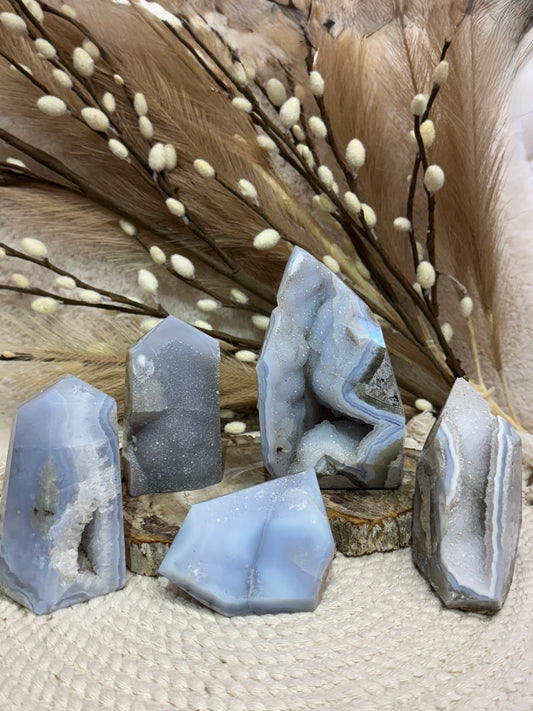 Blue Lace Agate Druzy - Freeform